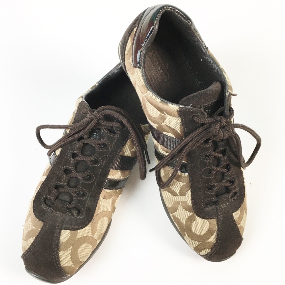 Coach Kathleen Tan Brown Signature Sneakers 5.5 - Gem